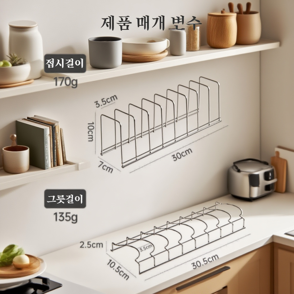 탁상 주방선반 수납선반 스텐수납접시 그릇접시 면접시 수납접시