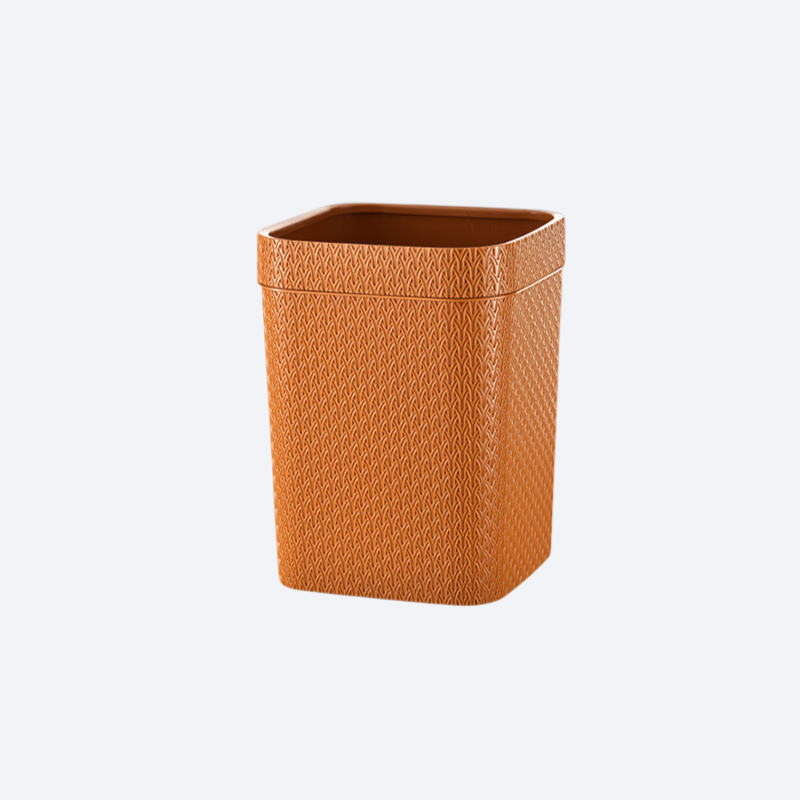 Vine woven large capacity uncovered garbage bin