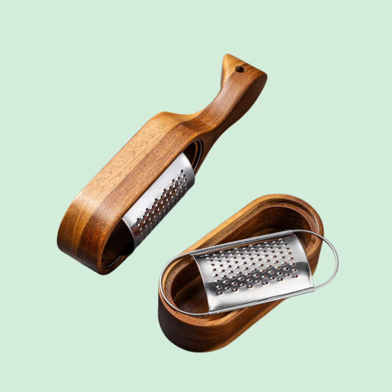 アカシア木製チーズグレーター収納式チーズおろし器