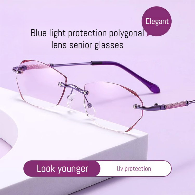 Polygonal Lens Senior Glasses