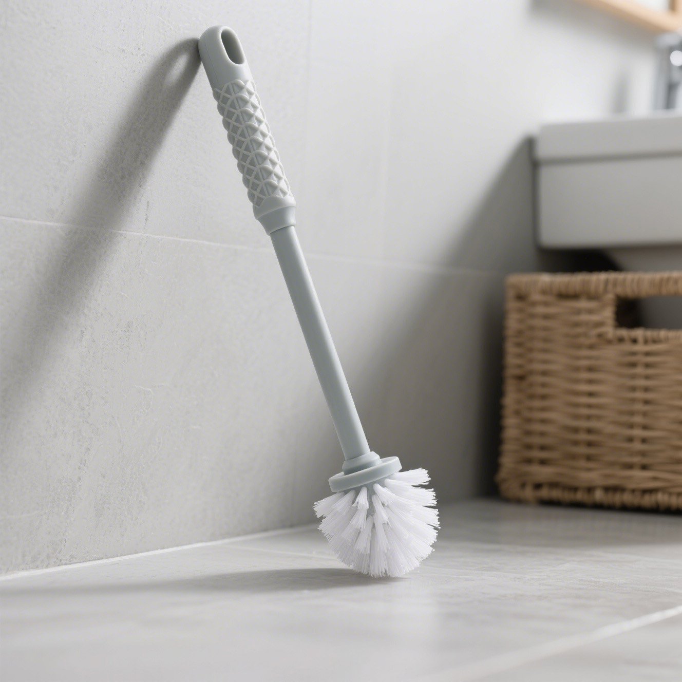 シンプルグレー・トイレ清掃ブラシ