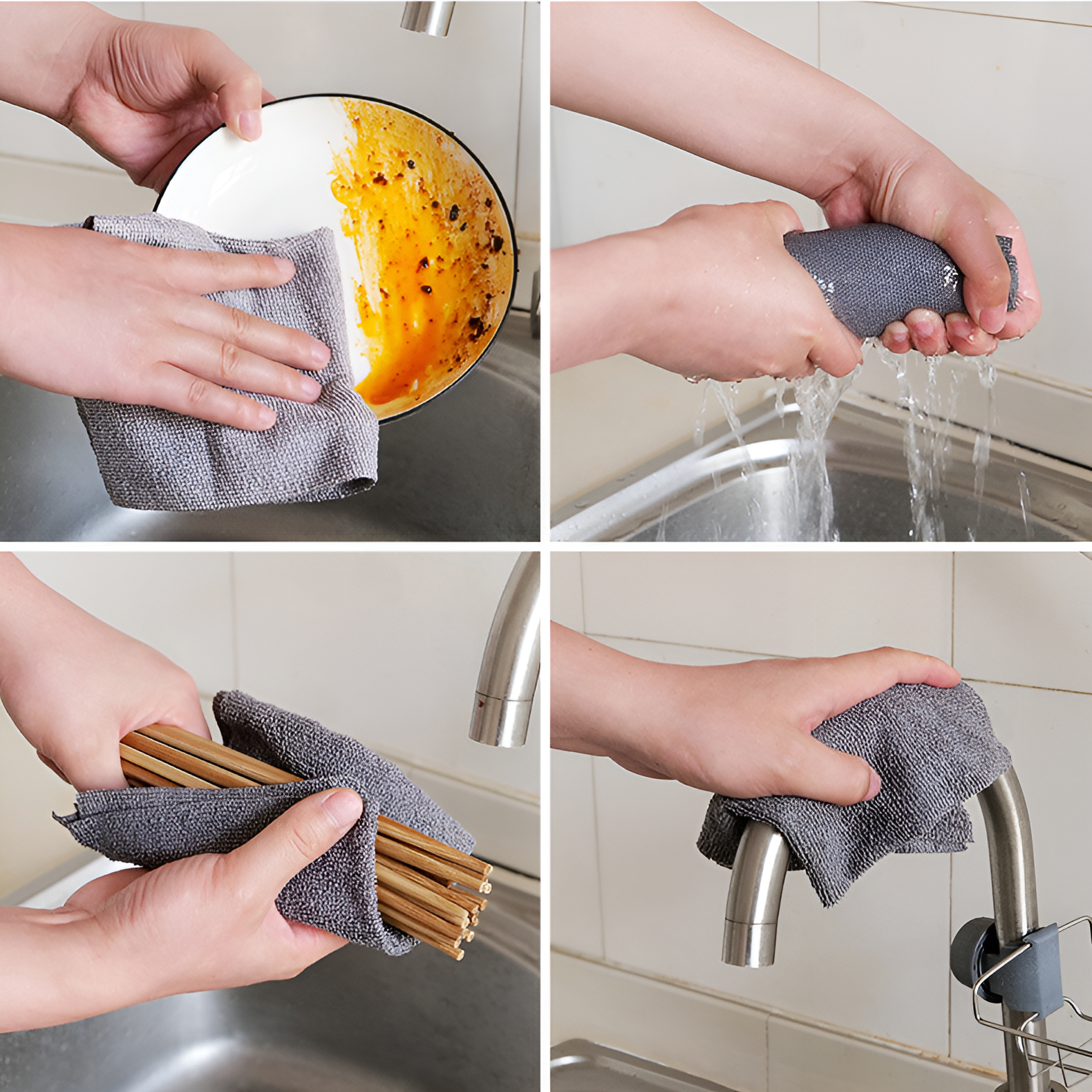 Kitchen dishwashing rags housework cleaning pot and bowl brush coral fleece lazy rag polyester broca
