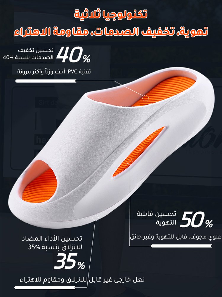 شبشب كاجوال مضاد للانزلاق مع نعل سميك منساب للجنسين