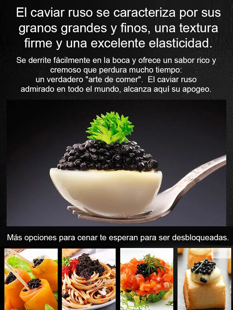 Caviar negro de esturión del mar Caspio importado
