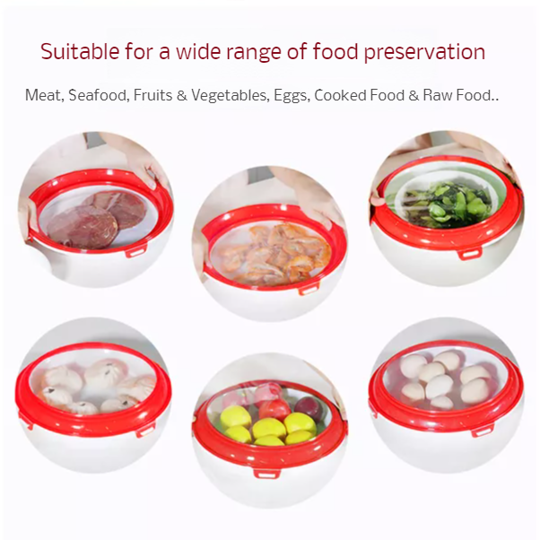 Food Preservation Refrigerator Organizer Round Vacuum Freshness Tray
