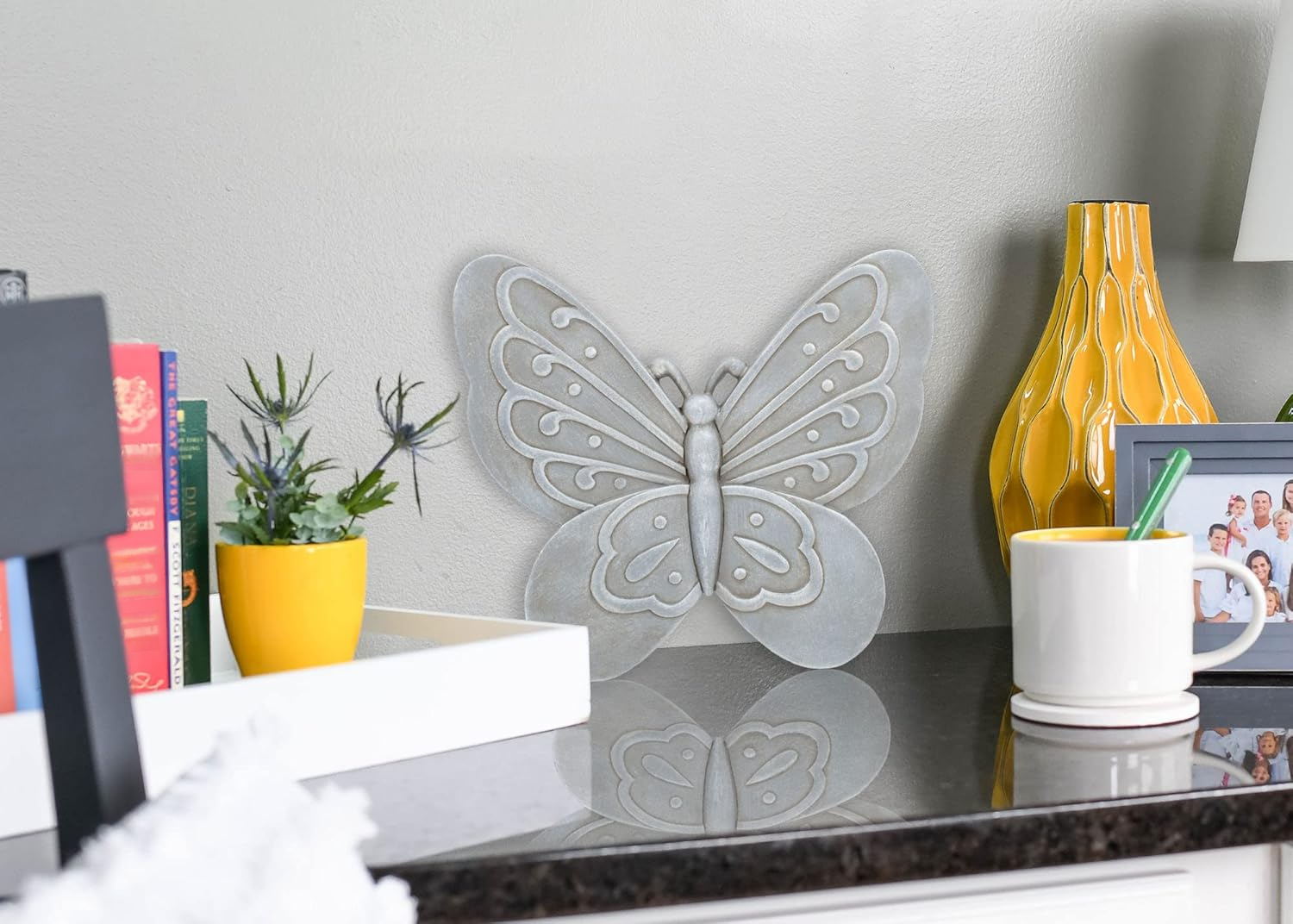 Handcrafted garden path stones with floral patterns