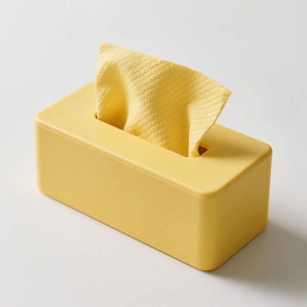 黄色のティッシュボックス