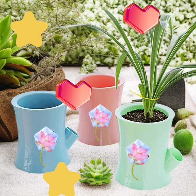 Kreslený samozavlažovací květináč na stole