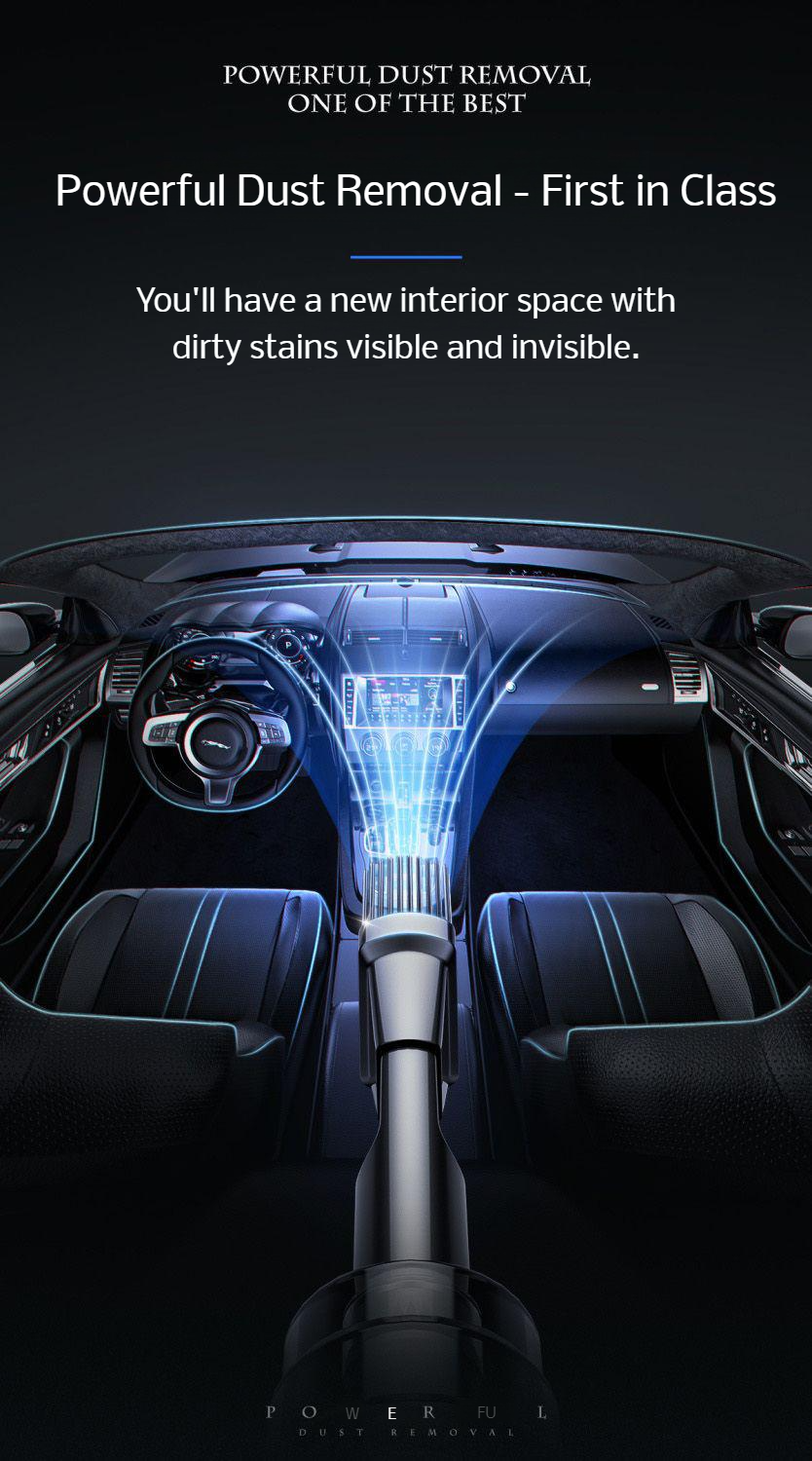 Portable car vacuum cleaner on car seat