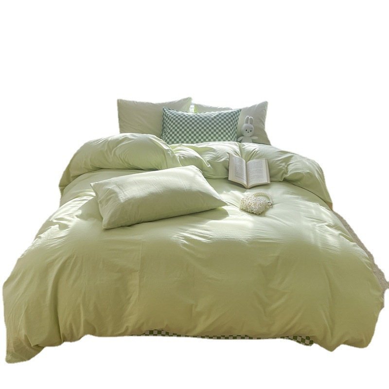 南通寝具イン日本無地起毛ウォッシュドコットン4点セット学生寮ノンコットン3点セット