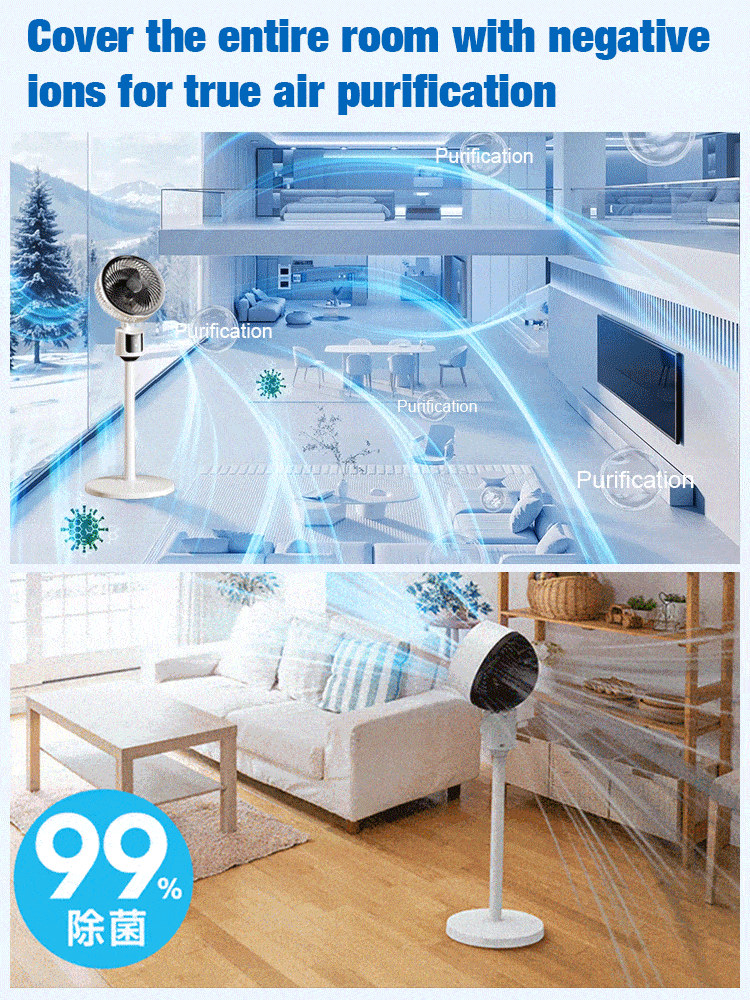Ultra-quiet floor-standing energy-saving circulation fan