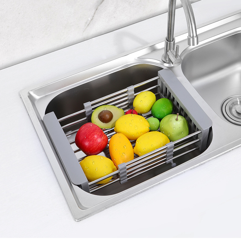 伸縮瀝水架蔬果收納架