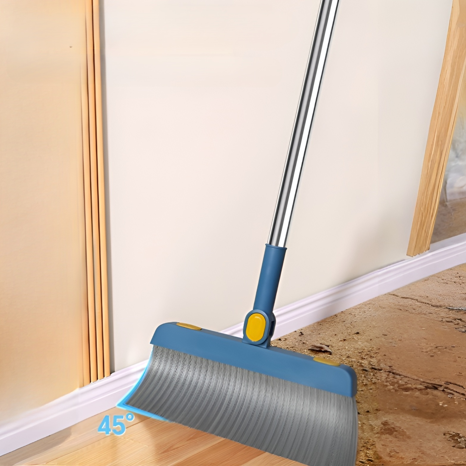 ちりとりに集めたゴミを捨てるシーン