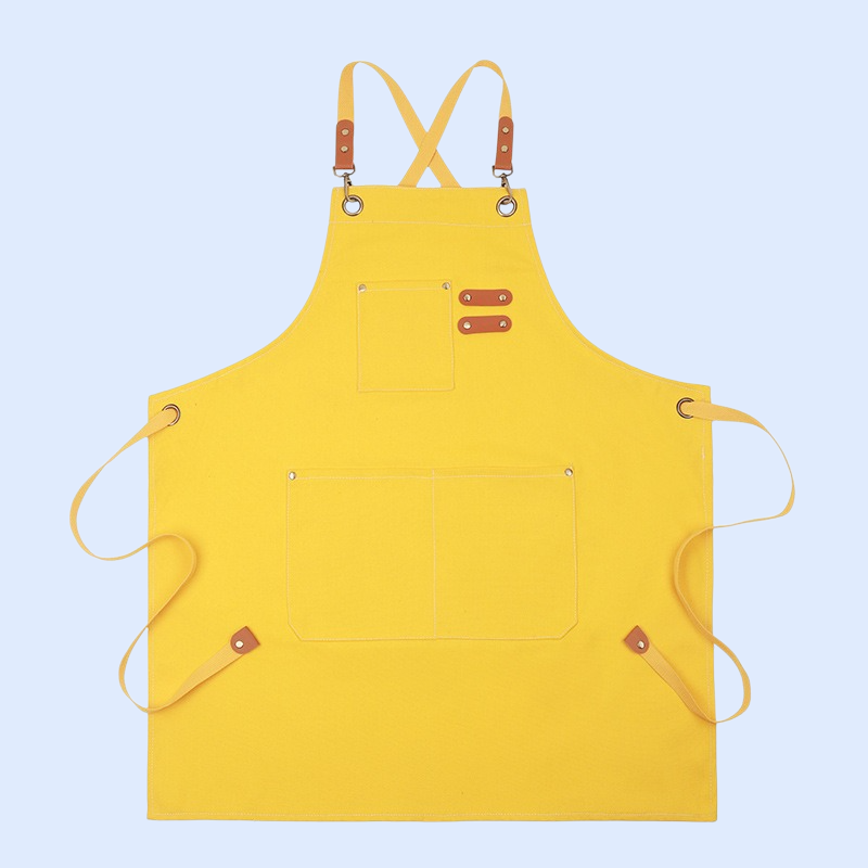 앞치마 캔버스 주방 방수 앞치마 작업 앞치마 두껍고 내마모성 편안하고 통기성이 좋고 부드럽습니다