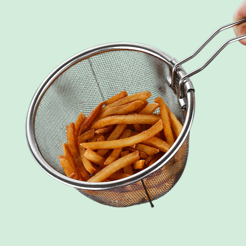 ステンレス製折りたたみ式家庭用ザル