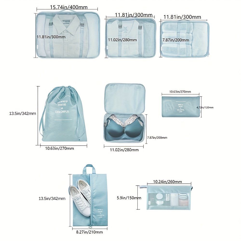 Compression storage bags for efficient suitcase packing