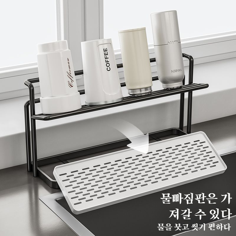 비주얼 열 방지 대나무 커버 이중 수납 컵 홀더 세라믹 세라믹 컵 두꺼운 수납 홀더 물빠짐 컵 홀더