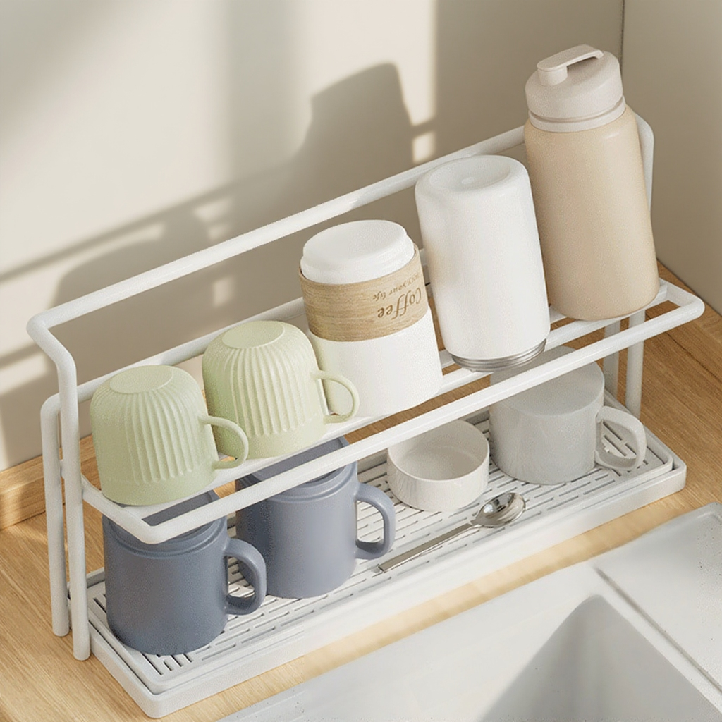 비주얼 열 방지 대나무 커버 이중 수납 컵 홀더 세라믹 세라믹 컵 두꺼운 수납 홀더 물빠짐 컵 홀더