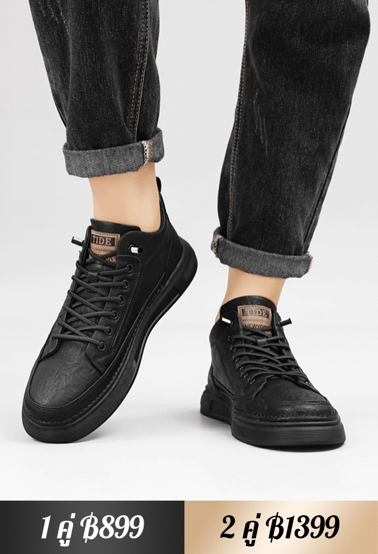 รองเท้าพื้นนุ่มหนังแท้ลำลองของผู้ชาย