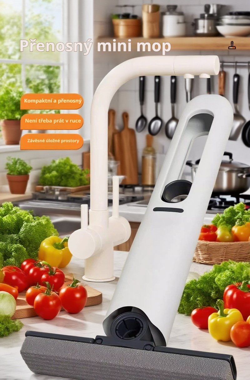 Malý přenosný mop s volnýma rukama pro efektivní úklid