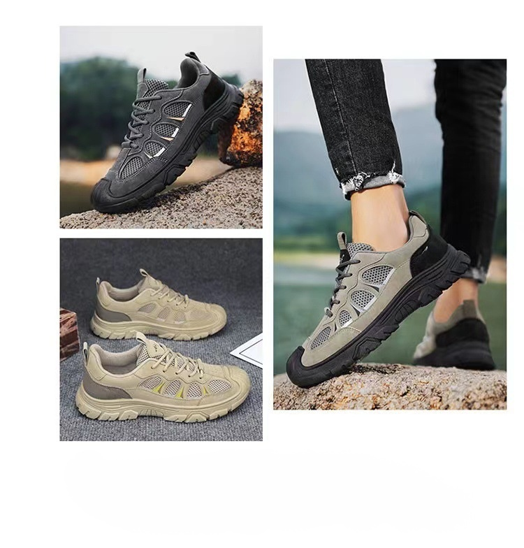 滑り止め機能付きアウトドアメンズシューズの詳細