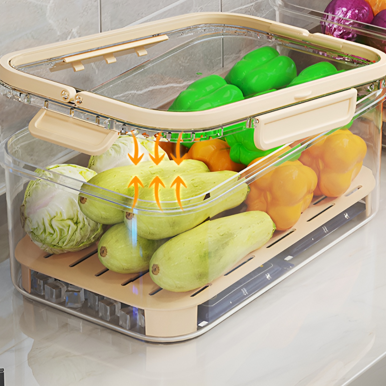 손잡이가 달린 신선도 유지 보관함