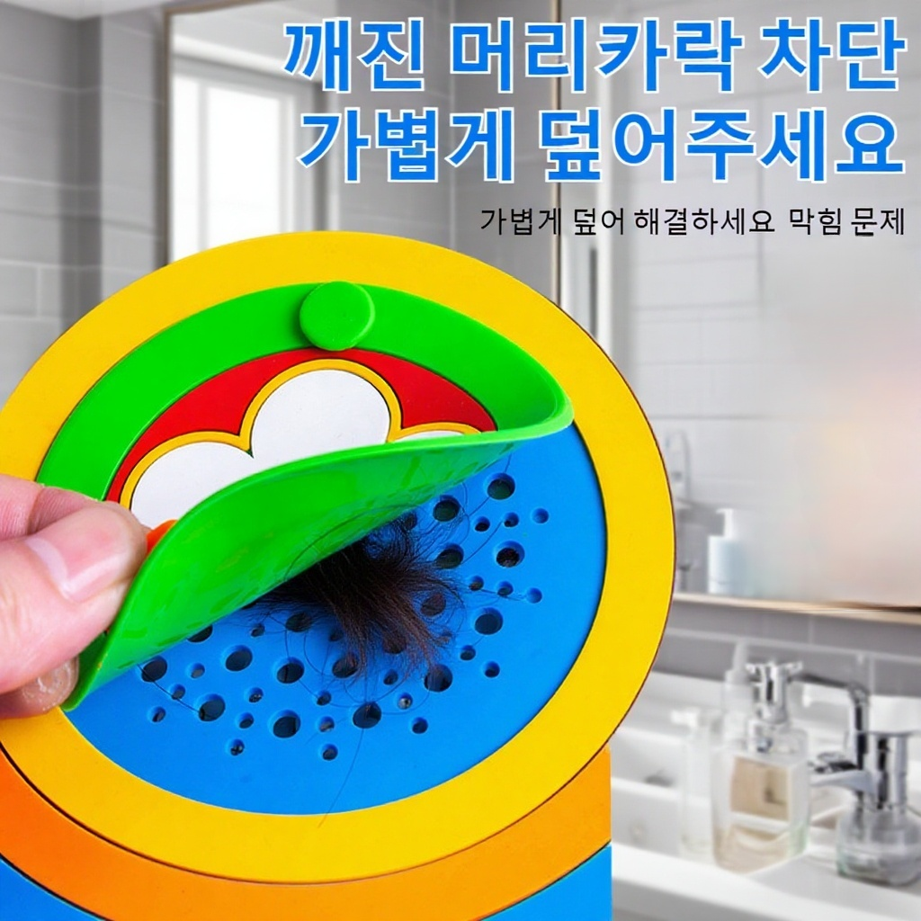 캐릭터 욕실 방취 바닥 배수구 커버