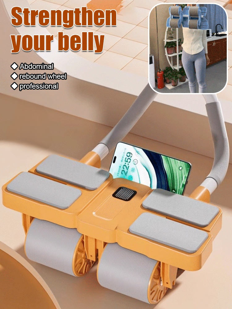 Four rounds of automatic rebound tummy tuck and roll abdominal fitness wheel