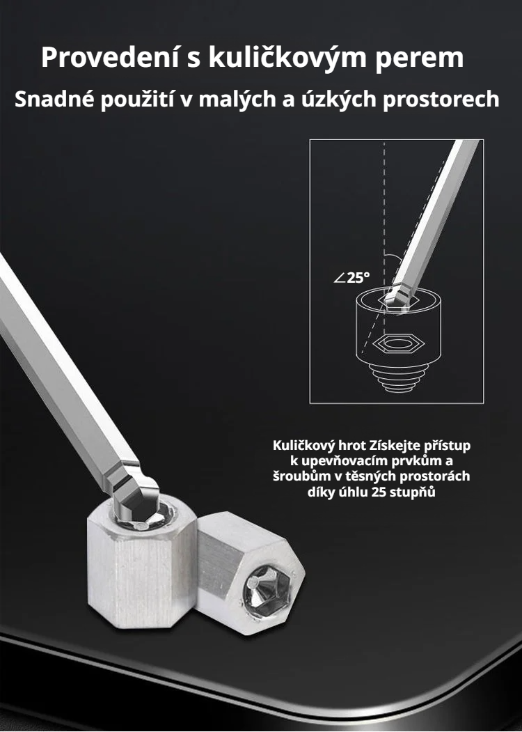 Šestihranné imbusové klíče pro dílnu