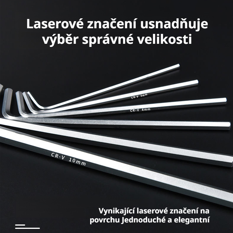 Sada 9ks imbusových klíčů s kulovou hlavou