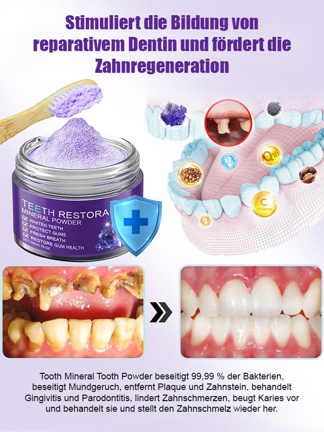 【Zahnpflege-Regeneration】Zahnreparatur und Aufhellung mit mineralischem Zahnpulver