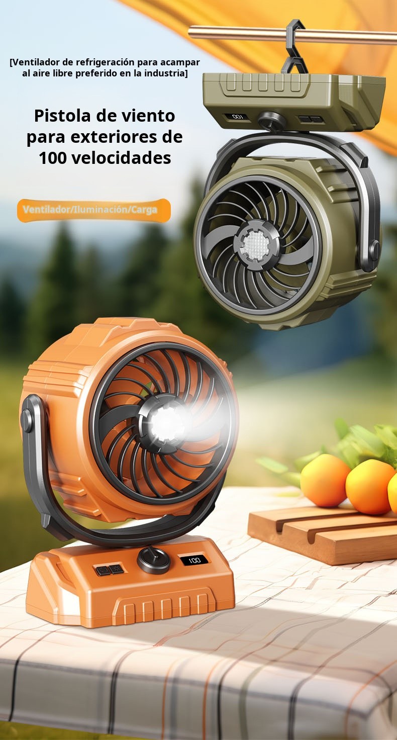 Vista lateral del ventilador de alta velocidad para exteriores