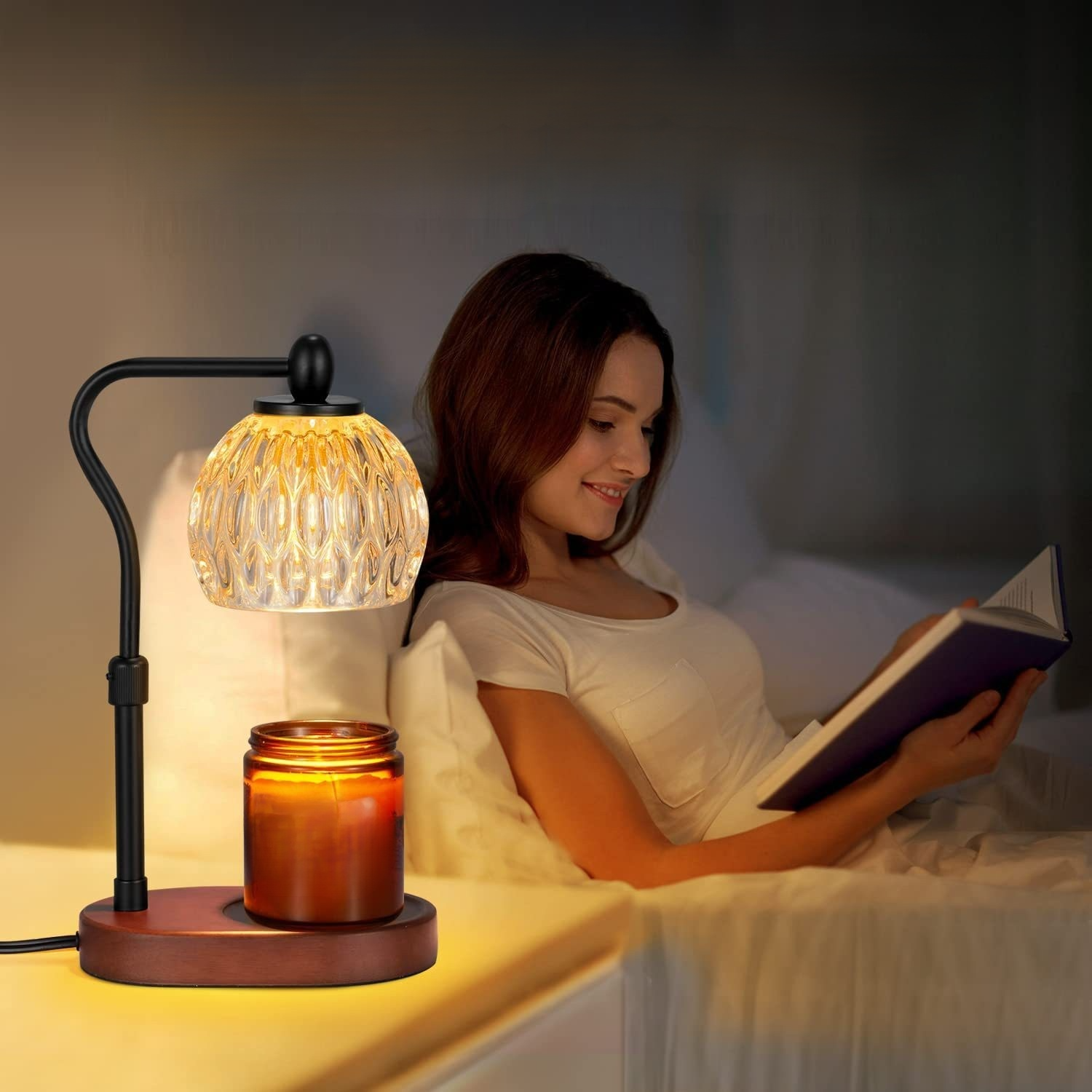 玻璃香薰爐床頭燈定時融燭燈