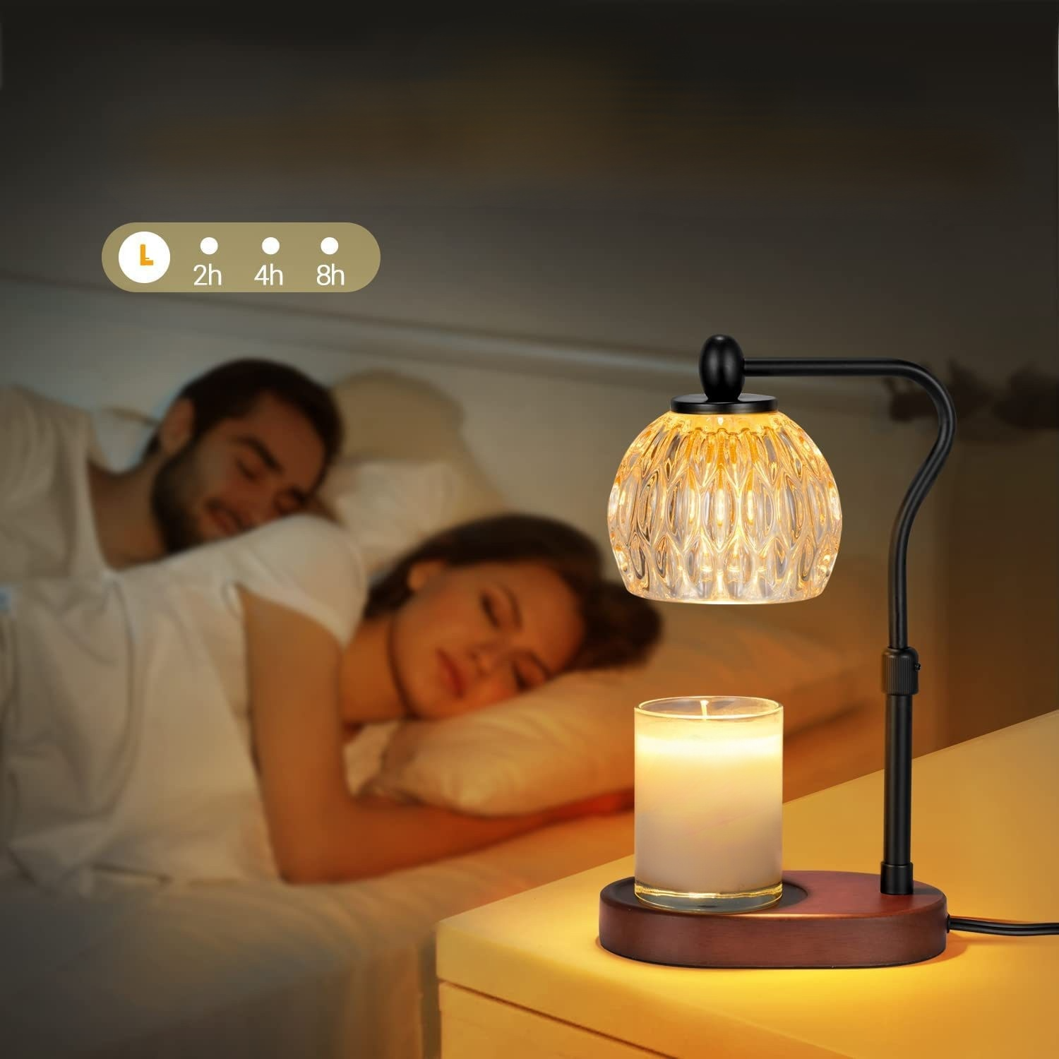 玻璃香薰爐床頭燈定時融燭燈
