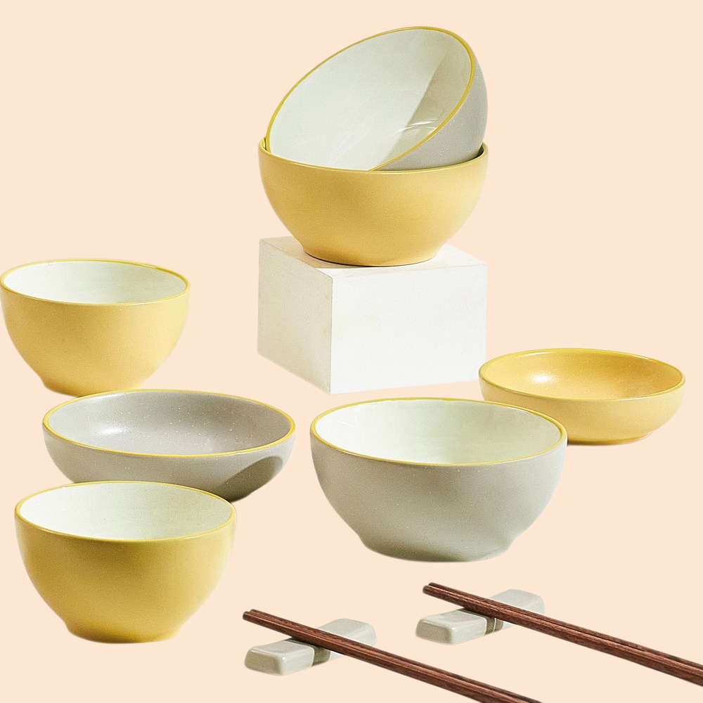 無地セラミックライスボウル家庭用ヨーグルトボウル軽量高級食器プレートプレートボウルセット高価値スープヌードルボウル