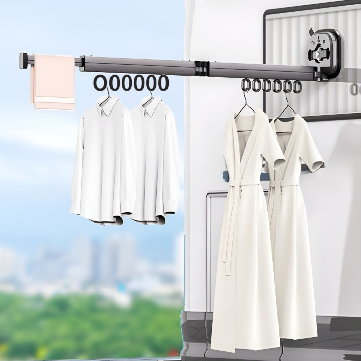 便攜式壁掛式伸縮晾衣桿