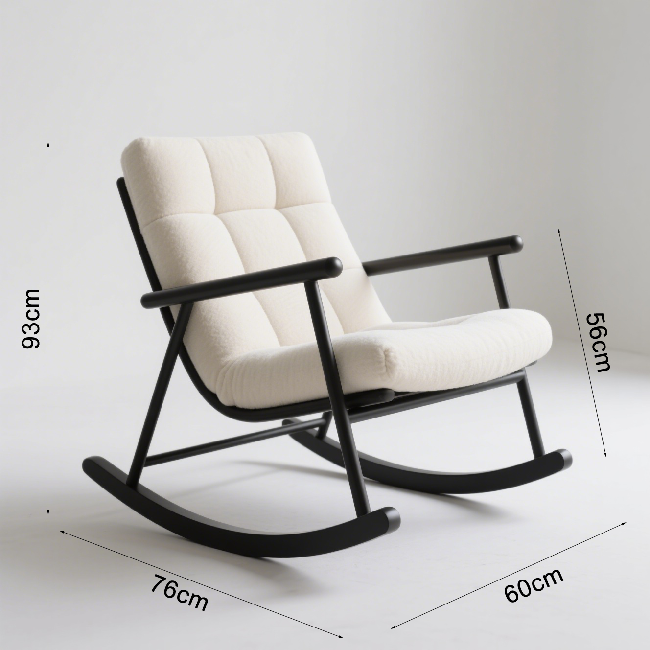 Estructura de acero inoxidable resistente en silla mecedora