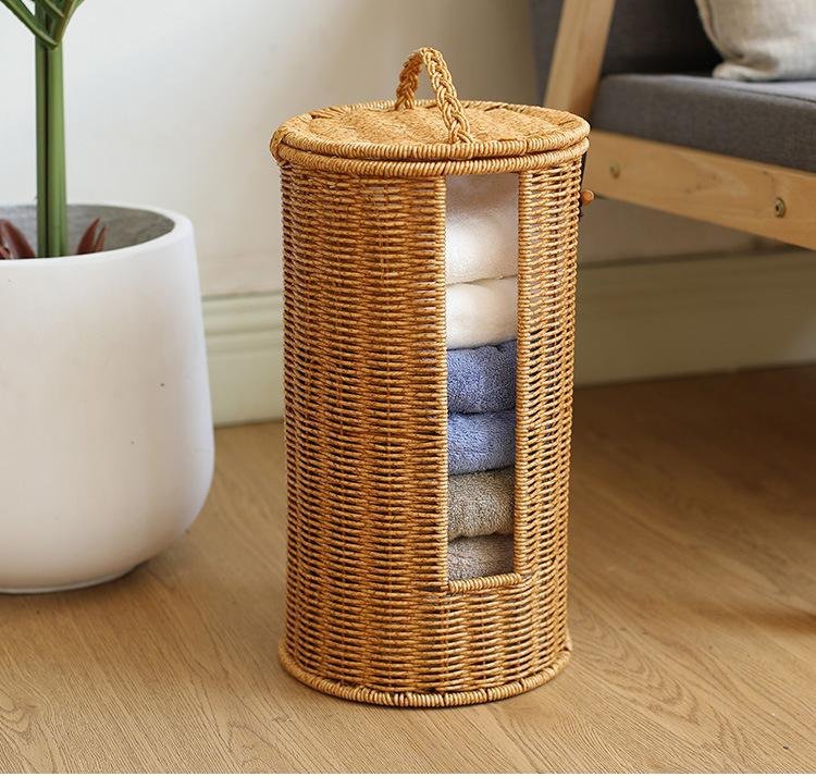 Imitation-Rattan-Tonne zur Aufbewahrung von Handtüchern