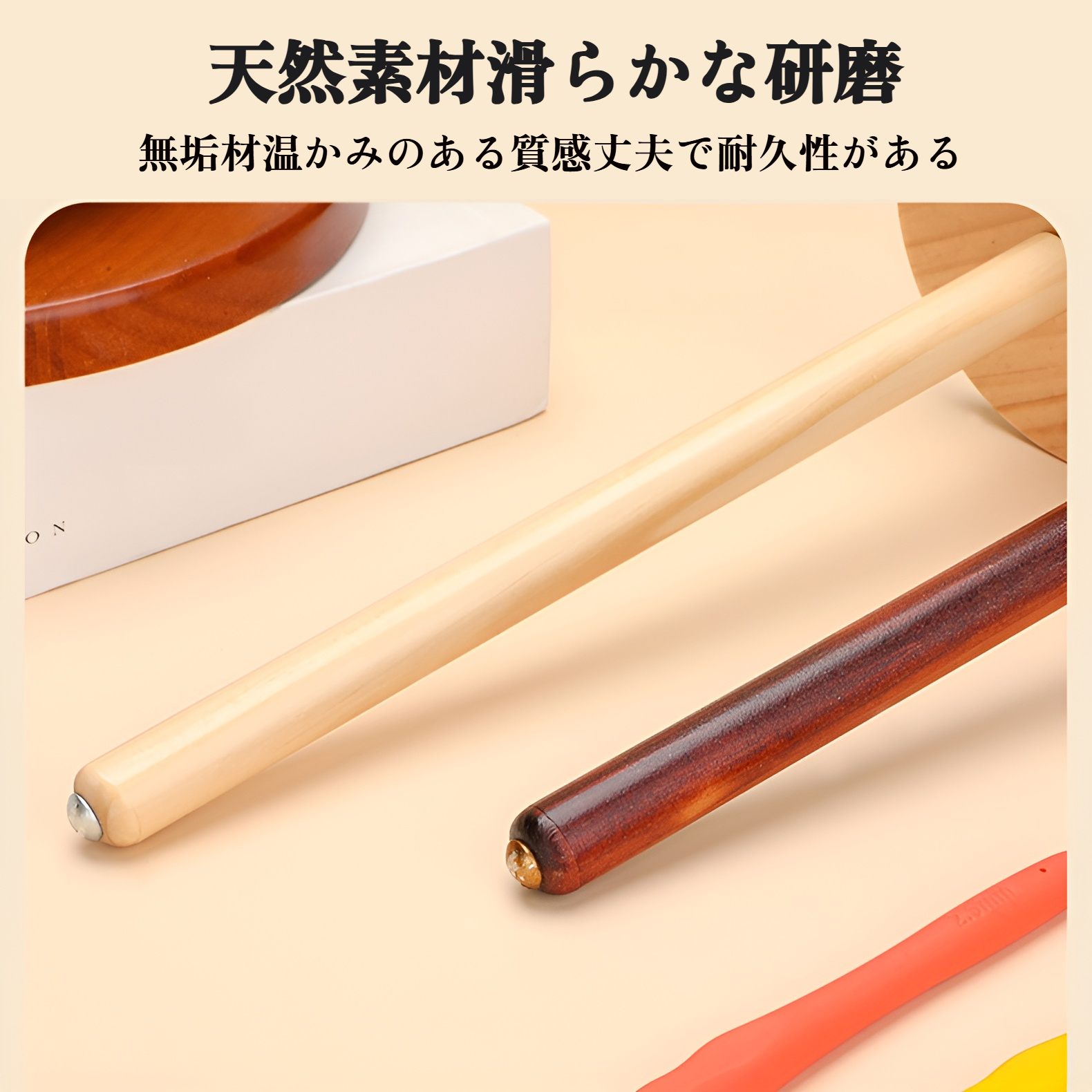 手編み作業中のスプールスタンド使用シーン