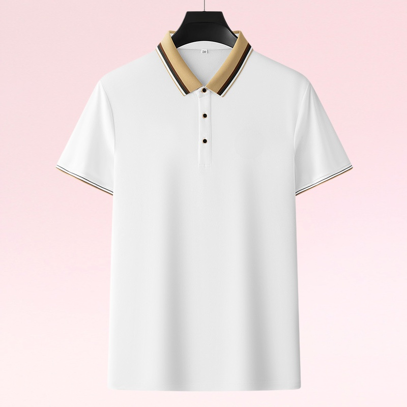 Alihu メンズ 夏 新スタイル ピケ メッシュ ラペル 刺繍 無地 メンズ ポロシャツ