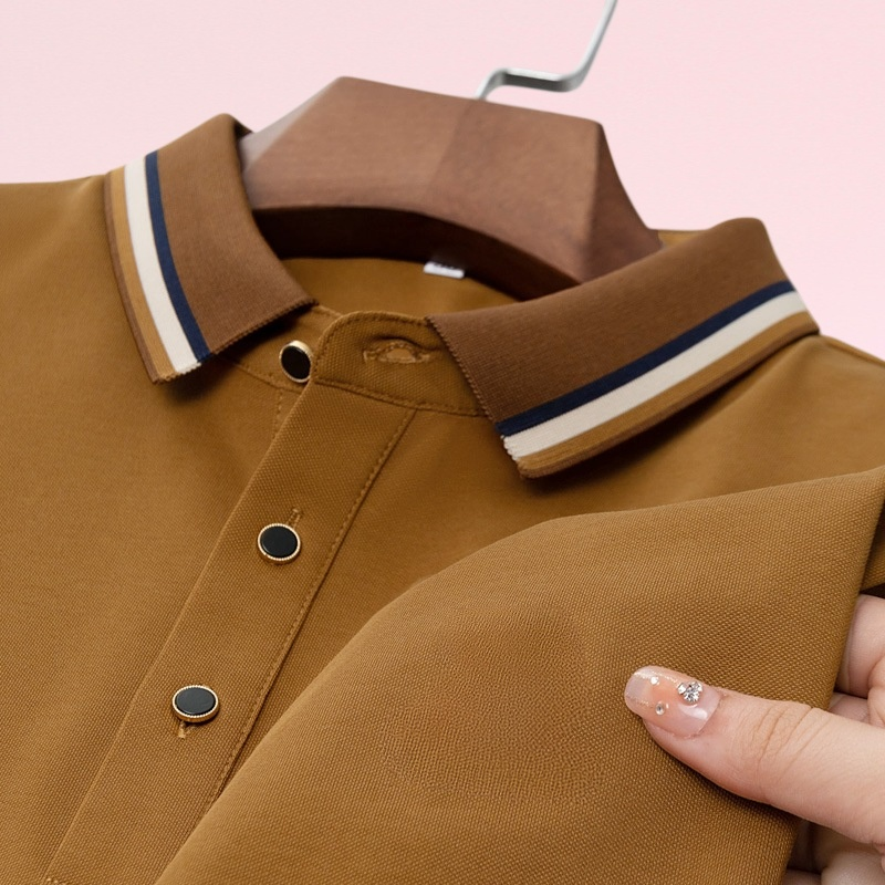 Alihu メンズ 夏 新スタイル ピケ メッシュ ラペル 刺繍 無地 メンズ ポロシャツ