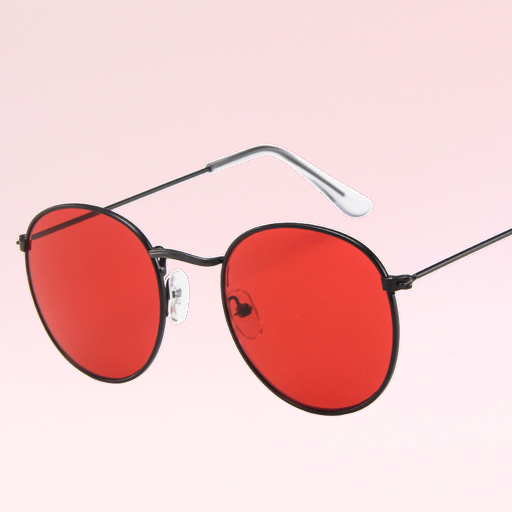 แว่นกันแดดฟิล์มสีสไตล์เรโทร แว่นกันแดดแฟชั่นสำหรับผู้หญิงสไตล์ยุโรปและอเมริกา