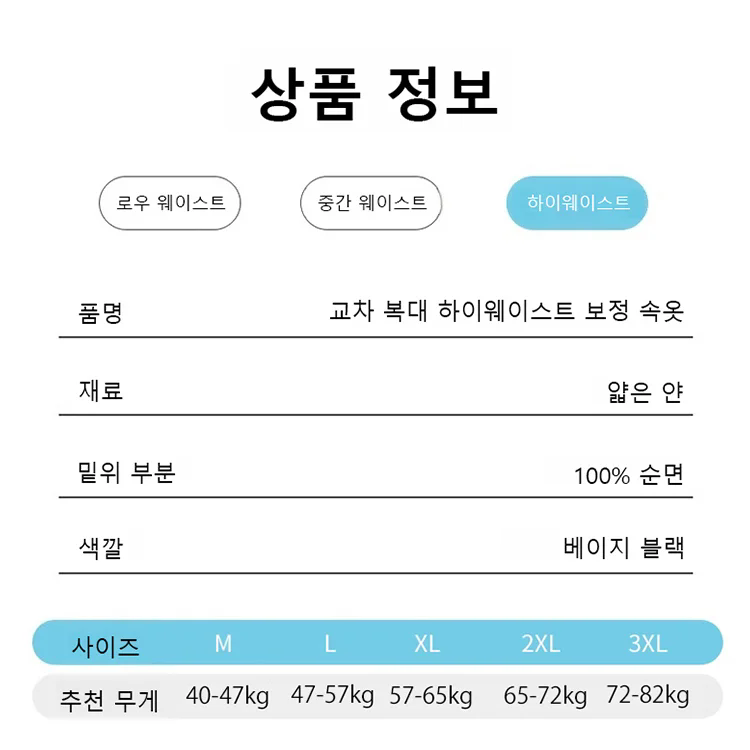 【서울 산부인과 전문가 추천】0.3mm 초슬림 골반교정 하이웨이스트 여성팬티