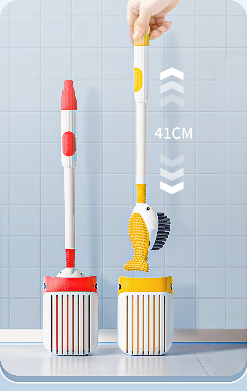 Efektivní čisticí kartáč na toaletu v čtvercovém designu