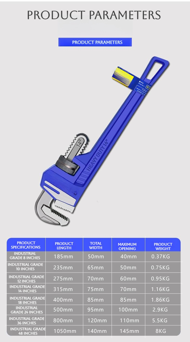 Ruier Tools Pipe Pliers American Heavy Duty Pipe Pliers Water Pipe Pliers Large Open End Wrench