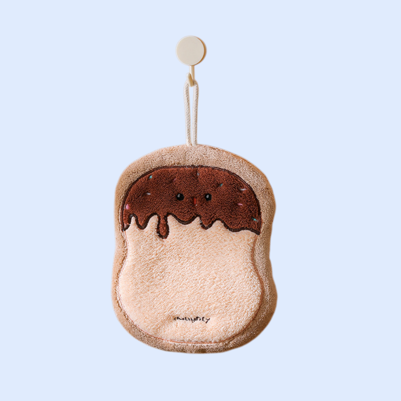 Kitchen cute cartoon hand towel thickened coral velvet quickdrying hand towel hanging hand towel