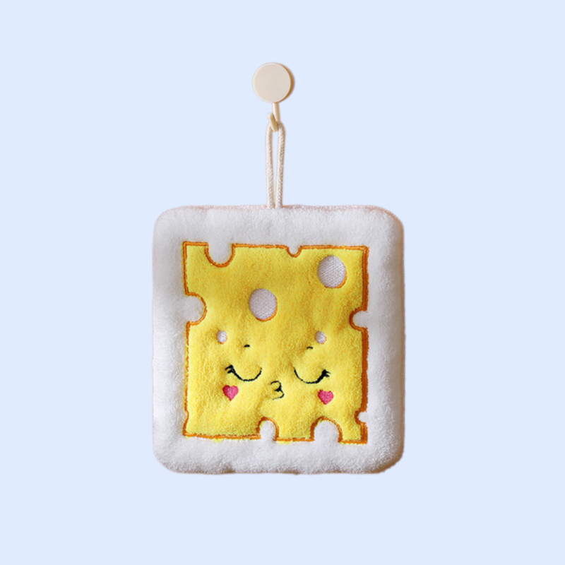 Kitchen cute cartoon hand towel thickened coral velvet quickdrying hand towel hanging hand towel