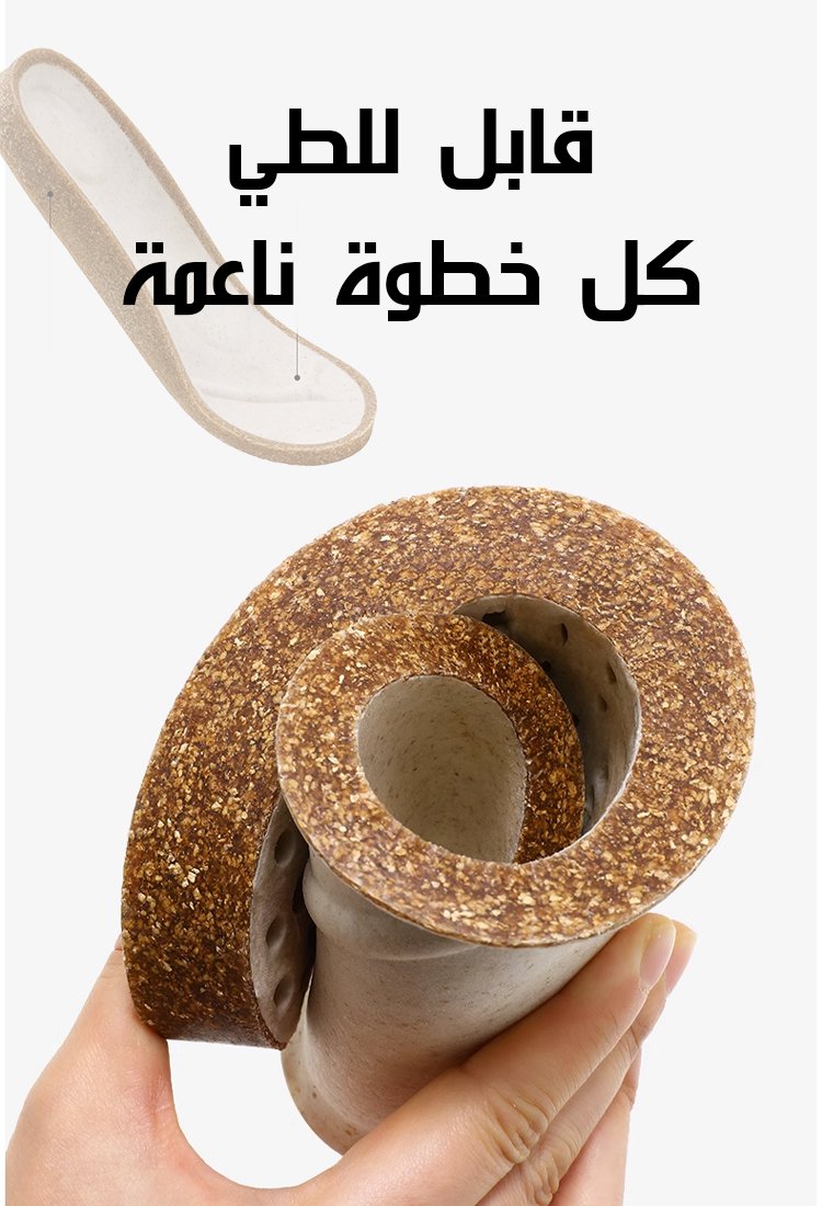 شبشب رجالي بلاصق فيلكرو من الفلين والجلد الطبيعي