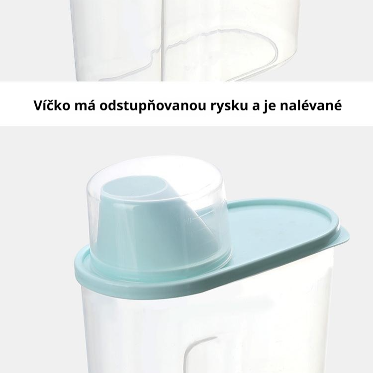 Skladovací nádoba na rýži s měrkou, uzavíratelná nádoba na suché potraviny