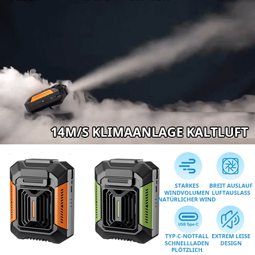 Outdoor Ganzkörper-Kühlgerät【Taschenlampe + Powerbank】mit Gürtel